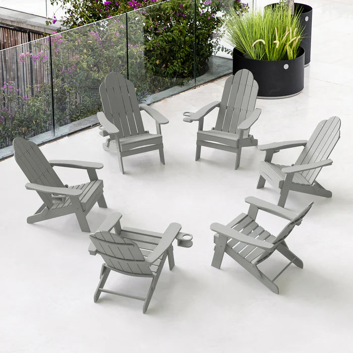 Pocklad Foldable Adirondack Chairs with Cup Holders
