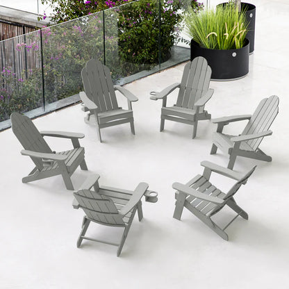 Pocklad Foldable Adirondack Chairs with Cup Holders
