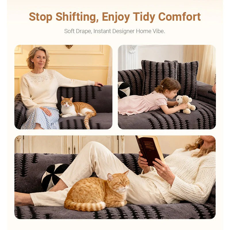📢50% OFF !⏰Soft Plush Non-Slip Couch Cover