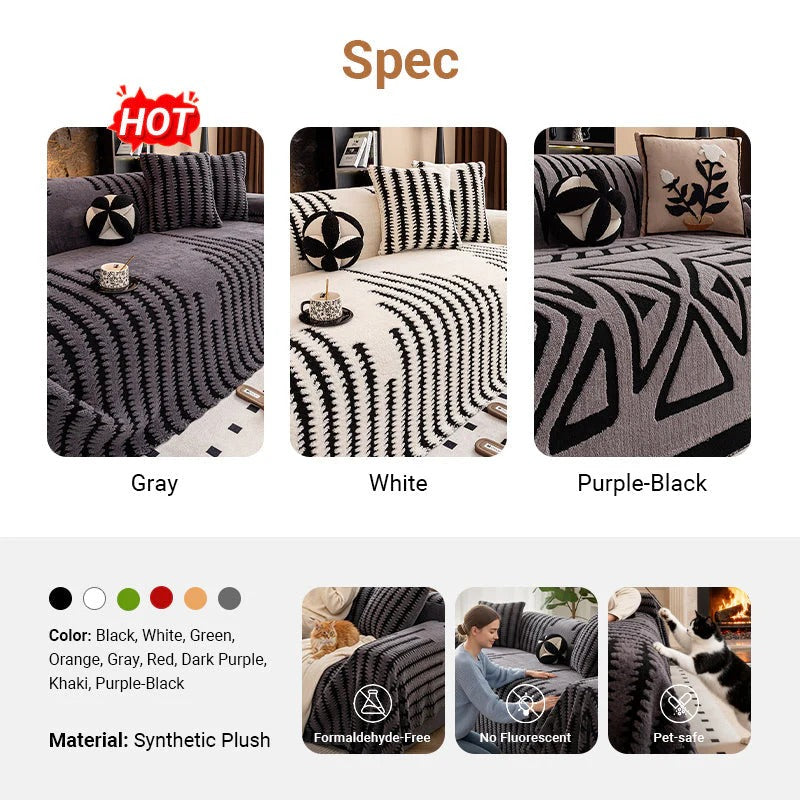 📢50% OFF !⏰Soft Plush Non-Slip Couch Cover