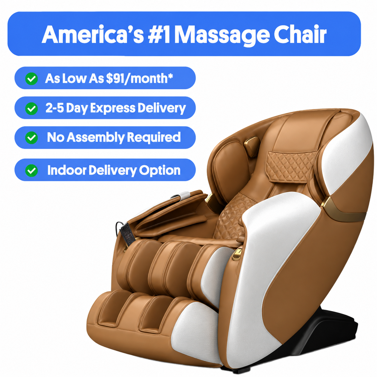 Zero-Gravity Shiatsu Massage Chair With Heating (SL-Track)