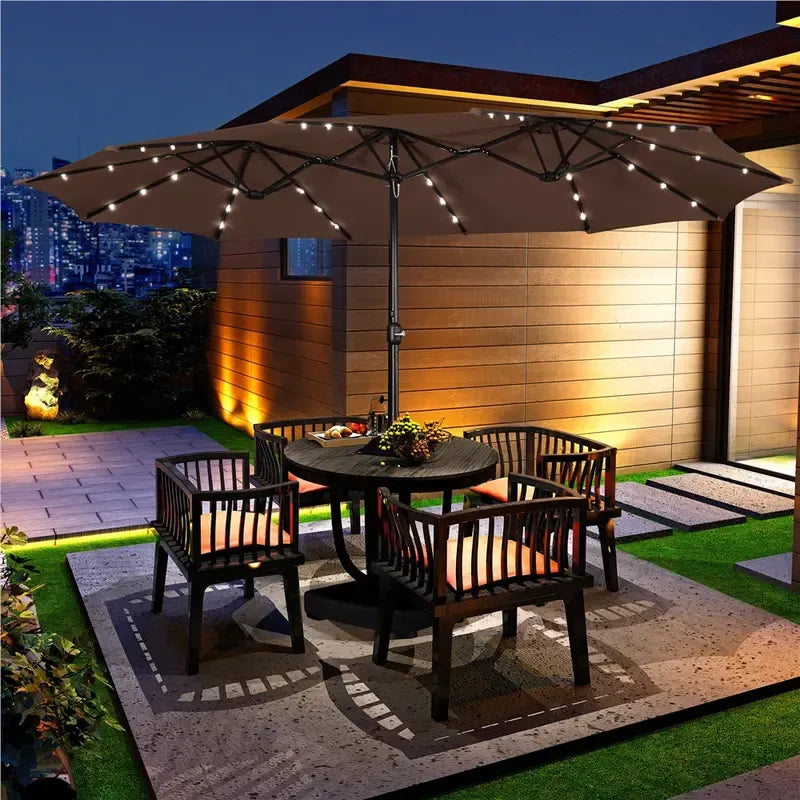 Patio Umbrella with Solar Lights