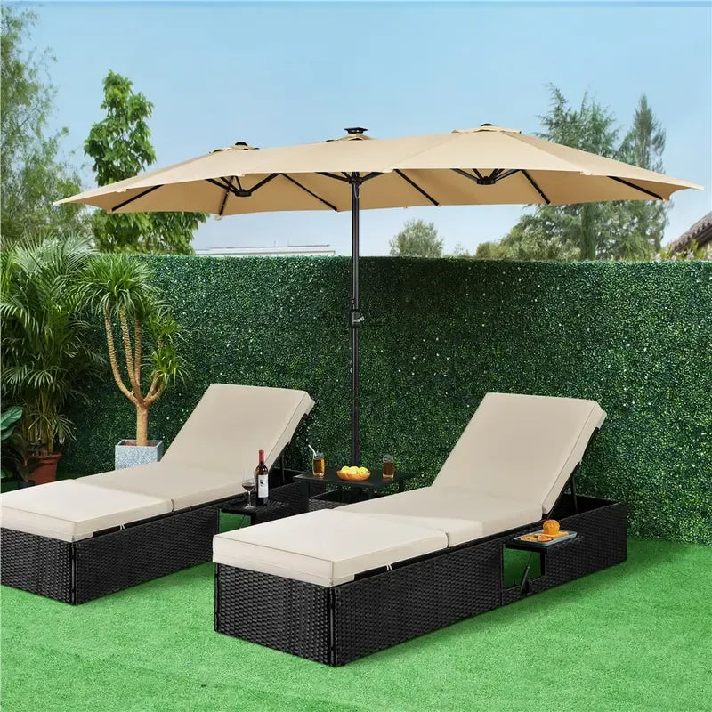 Patio Umbrella with Solar Lights