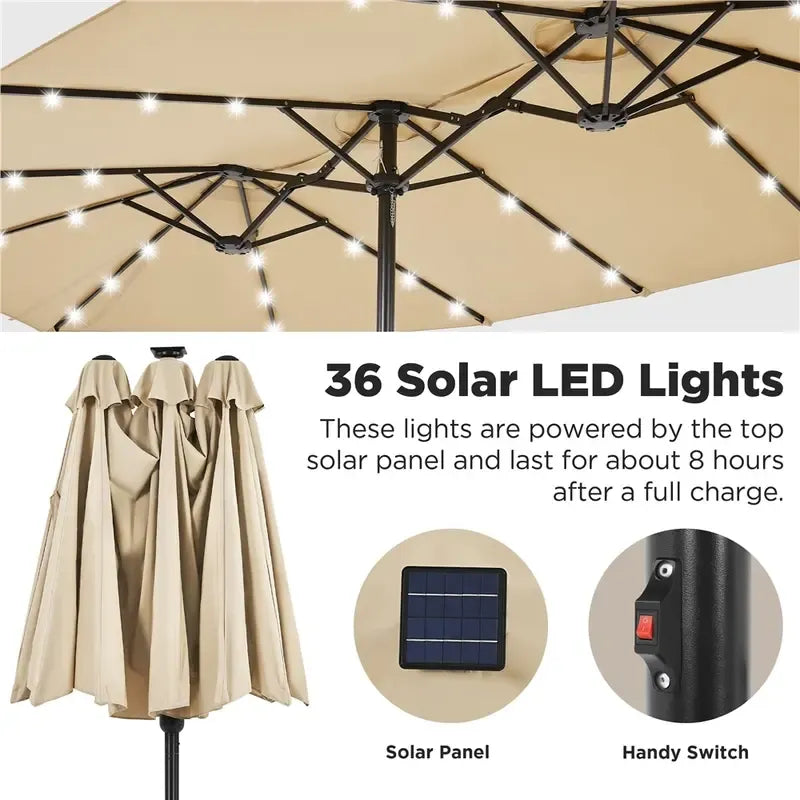 Patio Umbrella with Solar Lights