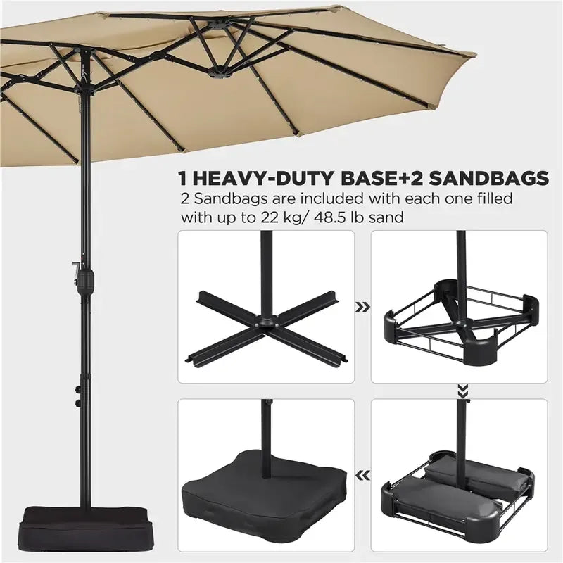 Patio Umbrella with Solar Lights