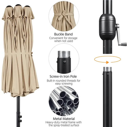 Patio Umbrella with Solar Lights