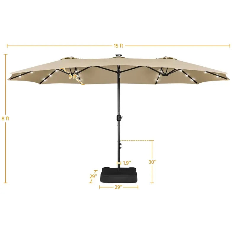 Patio Umbrella with Solar Lights
