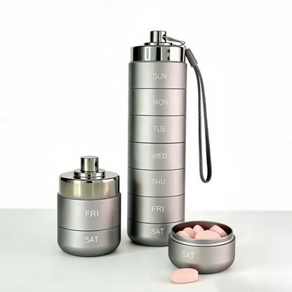 🚀LIMITED OFFER 50% OFF – Shop Now! 🧳💊Metal Travel Pill Organizer