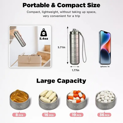 🚀LIMITED OFFER 50% OFF – Shop Now! 🧳💊Metal Travel Pill Organizer