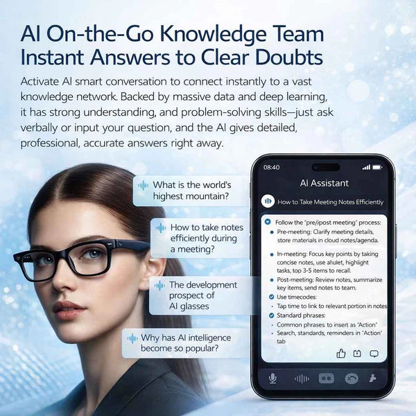AI Smart Camera Glasses with AR Navigation, Real-Time Translation
