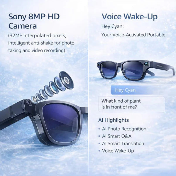 AI Smart Camera Glasses with AR Navigation, Real-Time Translation