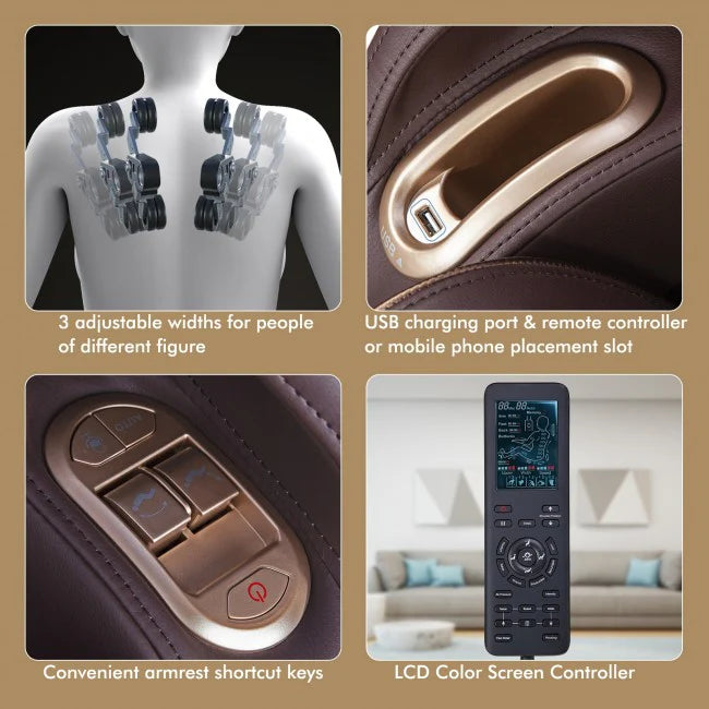 Zero-Gravity Shiatsu Massage Chair With Heating (SL-Track)