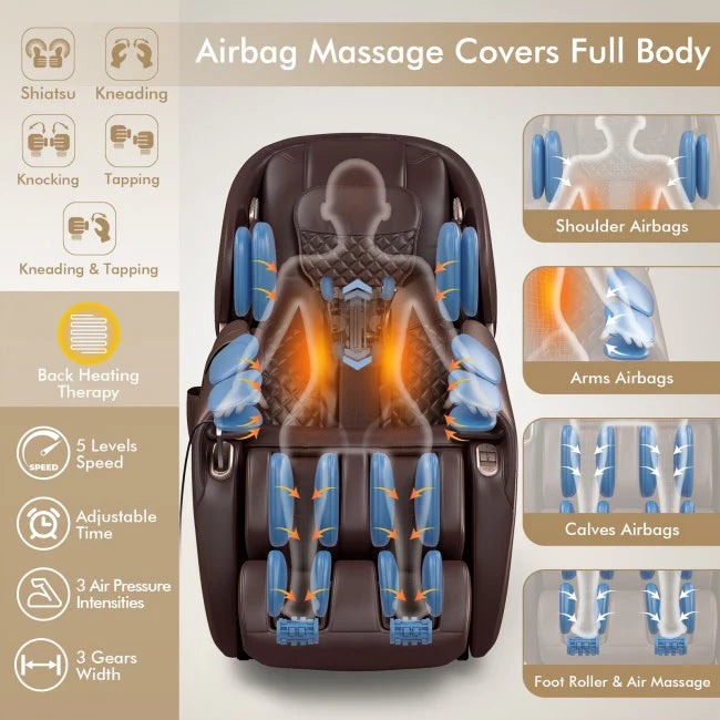 Zero-Gravity Shiatsu Massage Chair With Heating (SL-Track)
