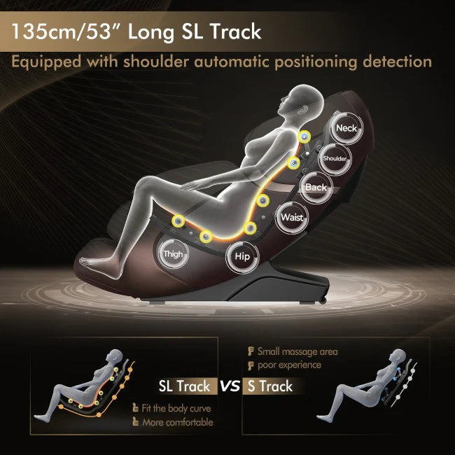 Zero-Gravity Shiatsu Massage Chair With Heating (SL-Track)