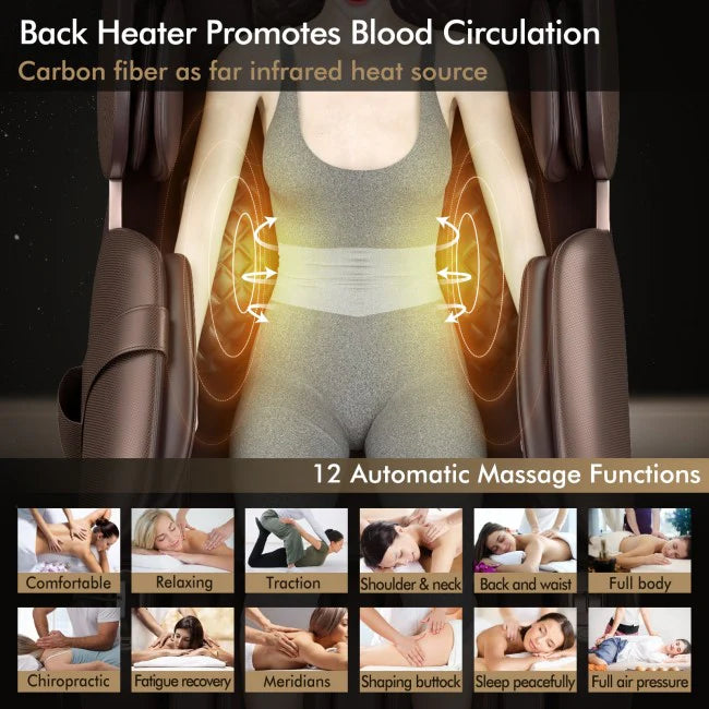 Zero-Gravity Shiatsu Massage Chair With Heating (SL-Track)