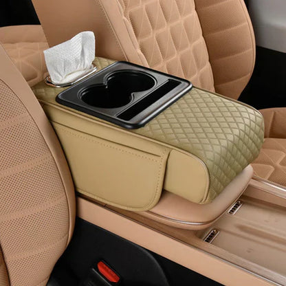 Multifunctional PU Leather Car Armrest Box Mat