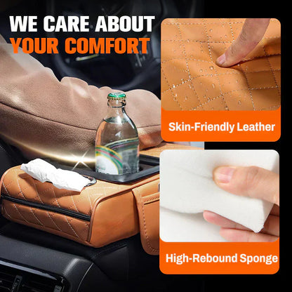 Multifunctional PU Leather Car Armrest Box Mat