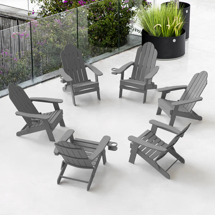 Pocklad Foldable Adirondack Chairs with Cup Holders
