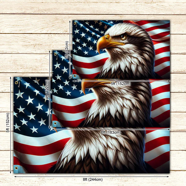 America 250th Anniversary Patriotic Eagle American Grommet Flag