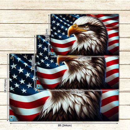 America 250th Anniversary Patriotic Eagle American Grommet Flag