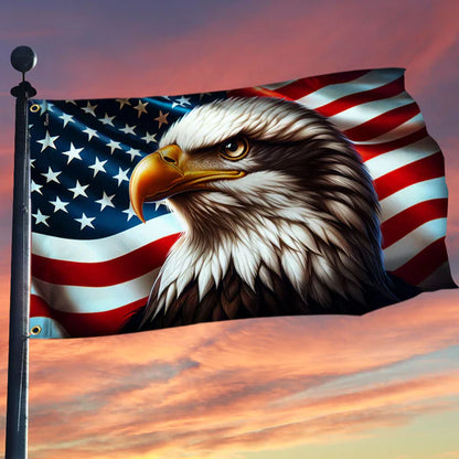 America 250th Anniversary Patriotic Eagle American Grommet Flag