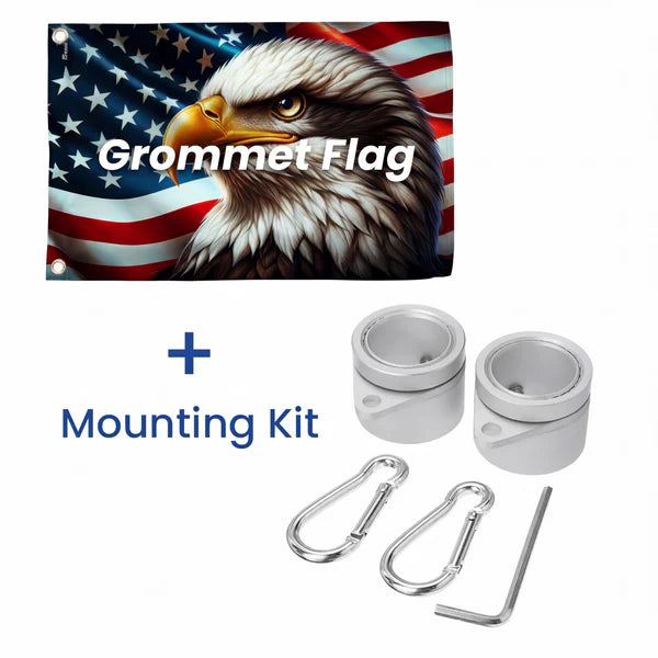America 250th Anniversary Patriotic Eagle American Grommet Flag