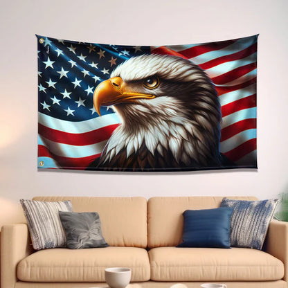 America 250th Anniversary Patriotic Eagle American Grommet Flag