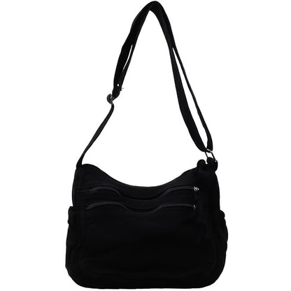 Multi-Pocket Canvas Crossbody Bag for Daily Travel